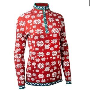 Neve Jane 1/4 Zip  Pullover Merino Wool Sweater in Tango M NWOT